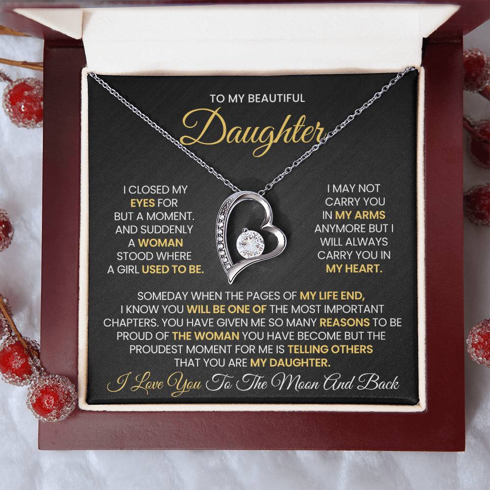 To My Beautiful Daughter, A Woman Emerges - Forever Love Necklace