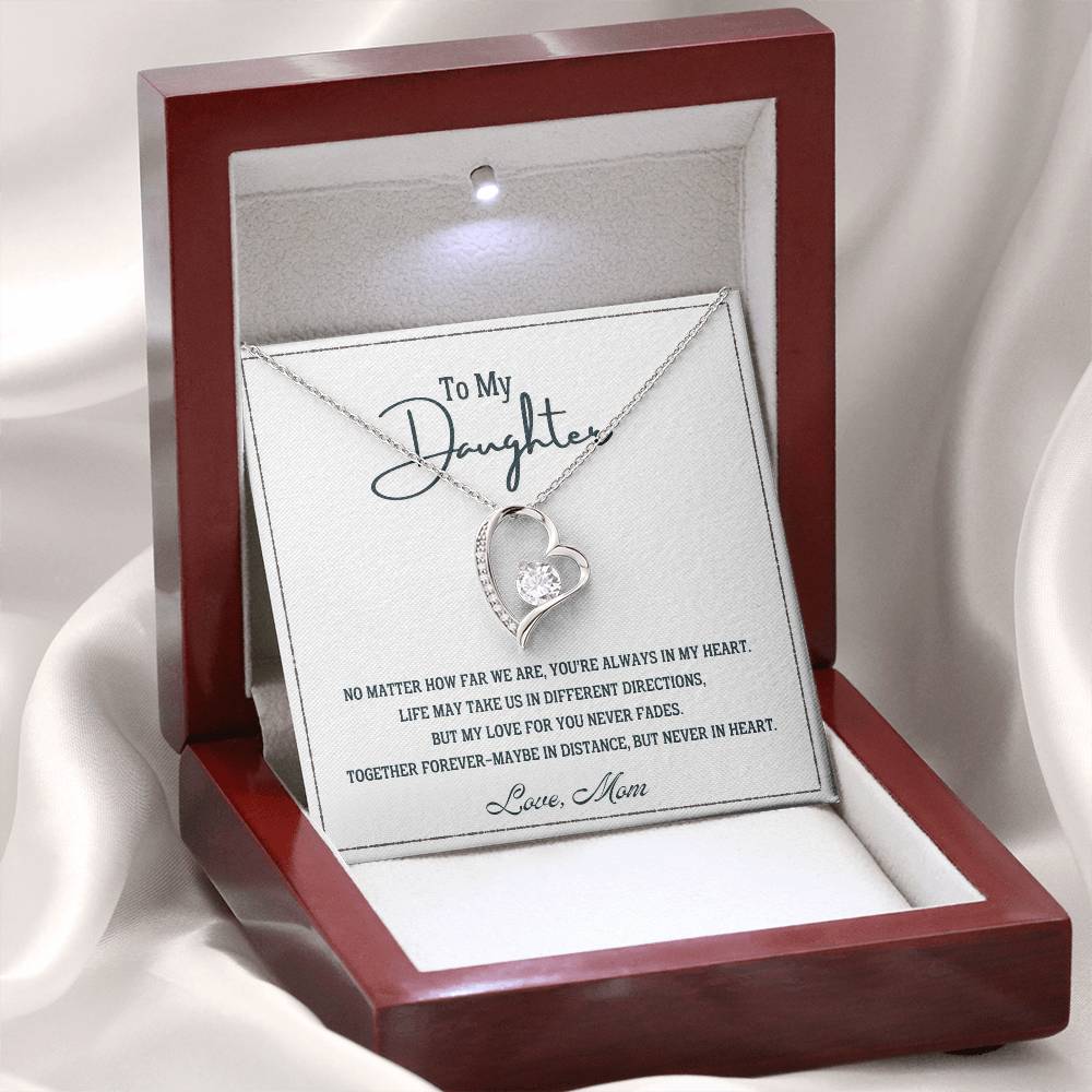 To My Daughter, Always Together, Never Apart - Forever Love Necklace