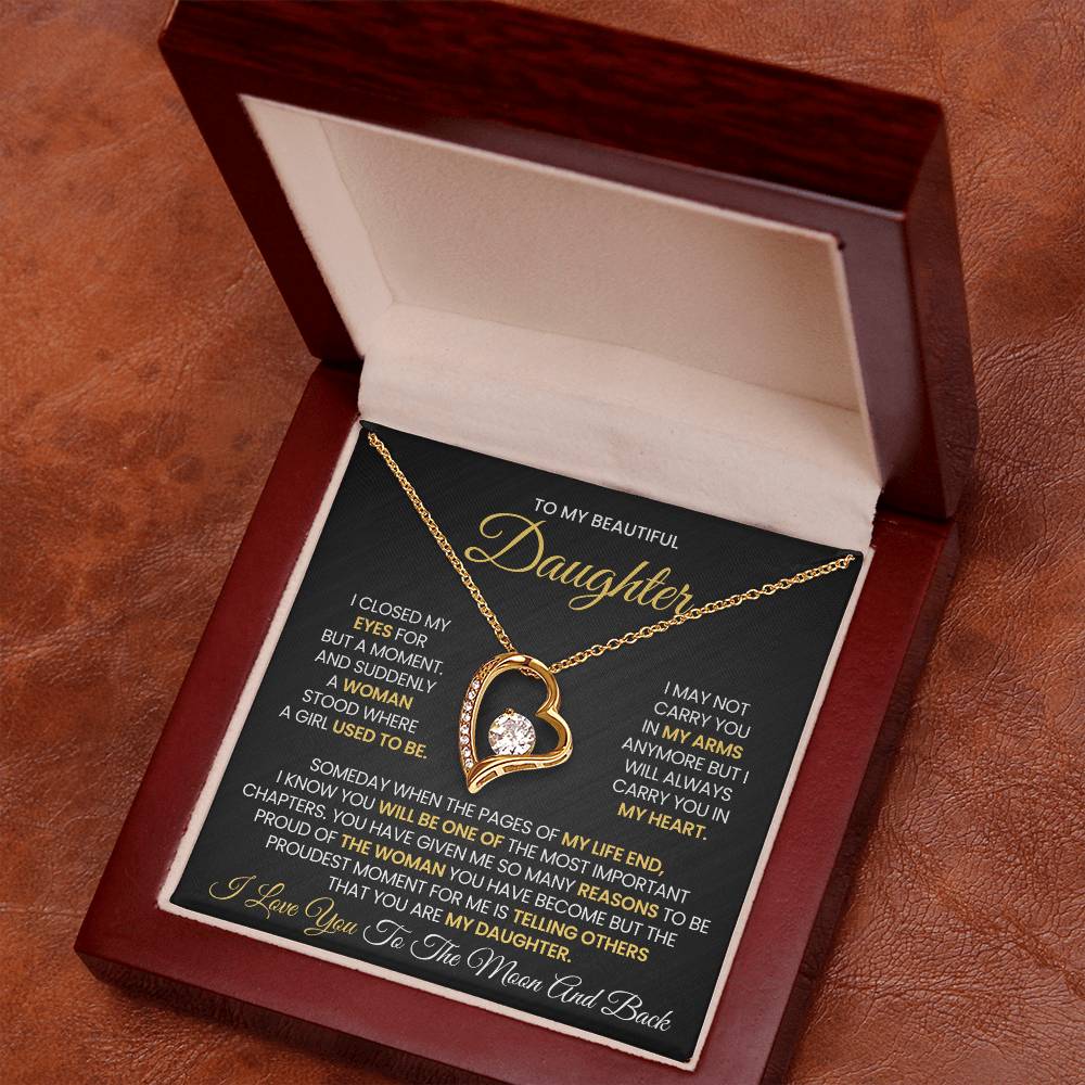 To My Beautiful Daughter, A Woman Emerges - Forever Love Necklace