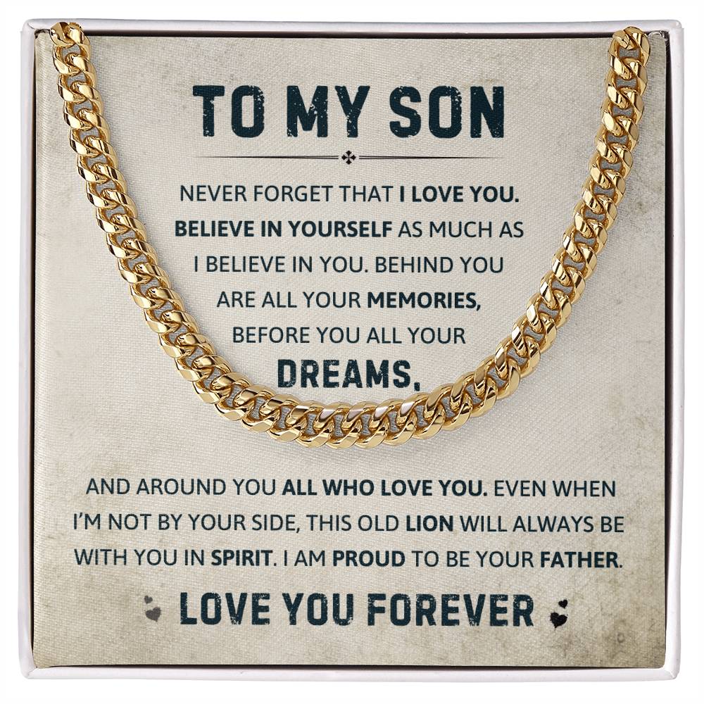 To My Son, Proud of You - Cuban Link Chain