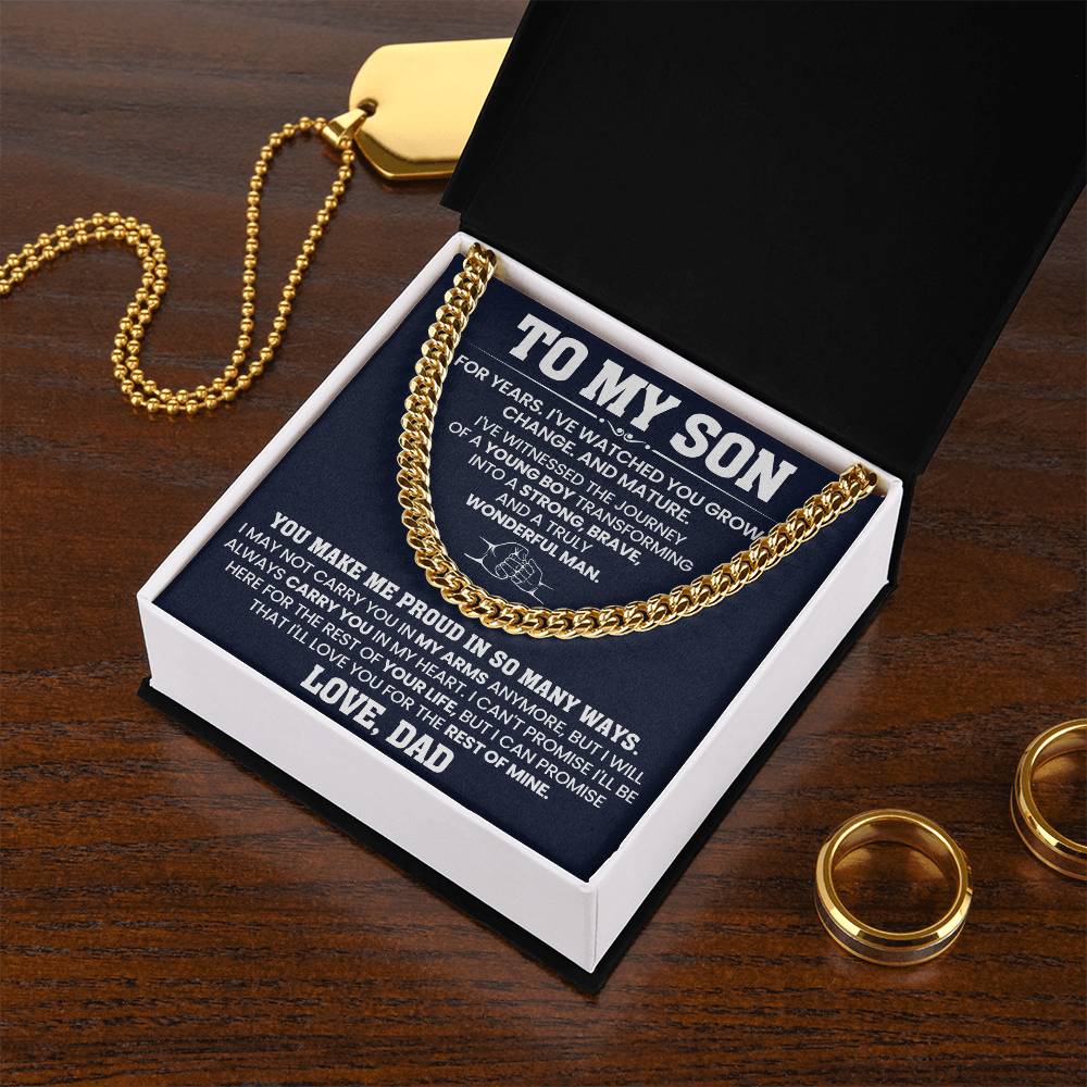 To My Son, Proud of You - Cuban Link Chain