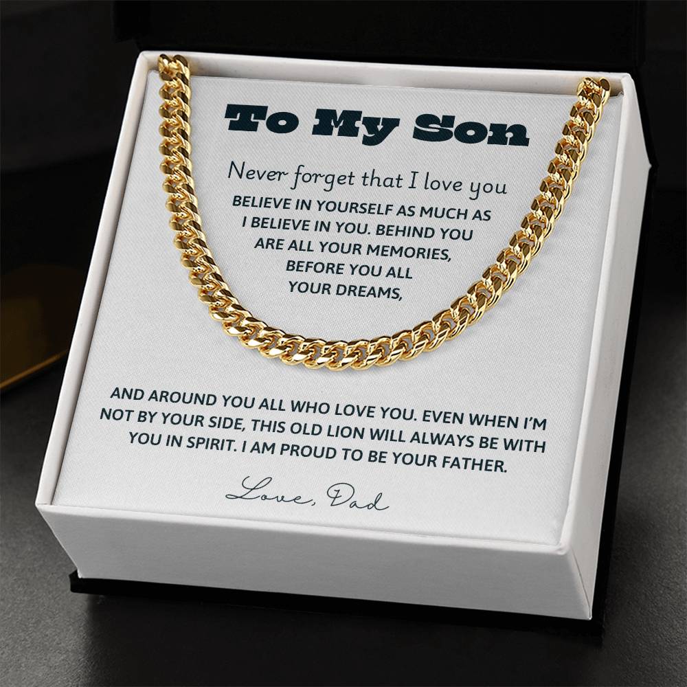 To My Son, Forever Proud of You - Cuban Link Chain