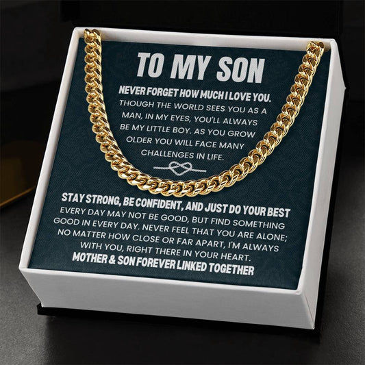 Mother and Son, forever linked together - Cuban Link Chain