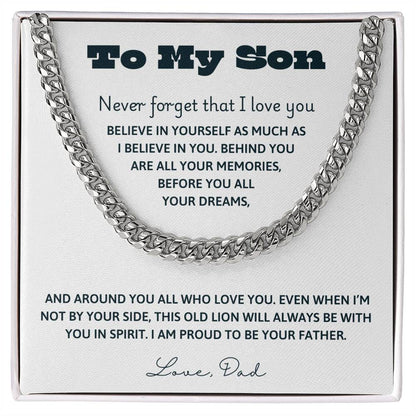 To My Son, Forever Proud of You - Cuban Link Chain