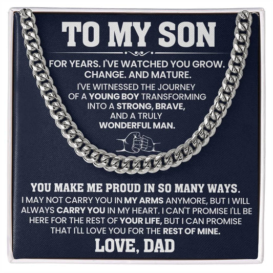 To My Son, Proud of You - Cuban Link Chain