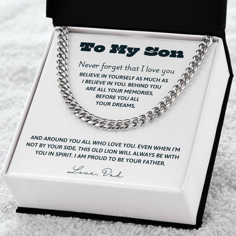 To My Son, Forever Proud of You - Cuban Link Chain