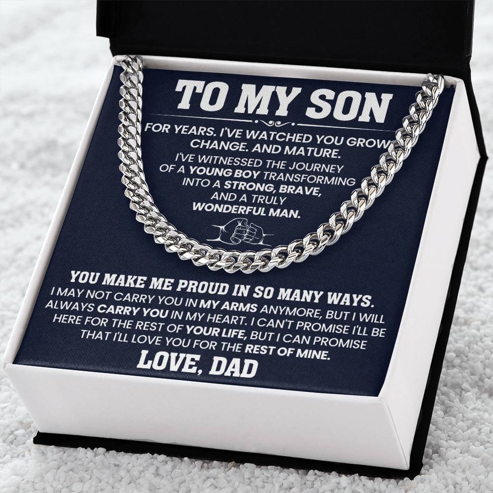 To My Son, Proud of You - Cuban Link Chain