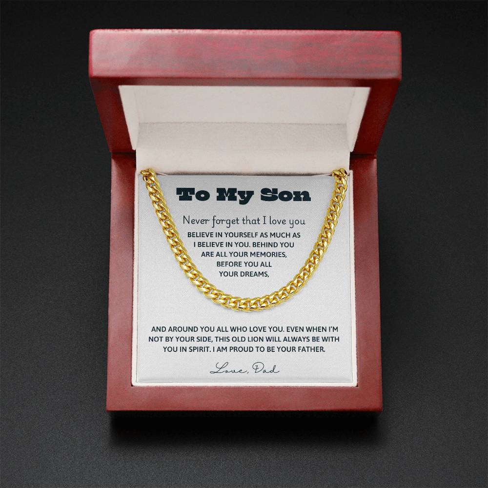 To My Son, Forever Proud of You - Cuban Link Chain