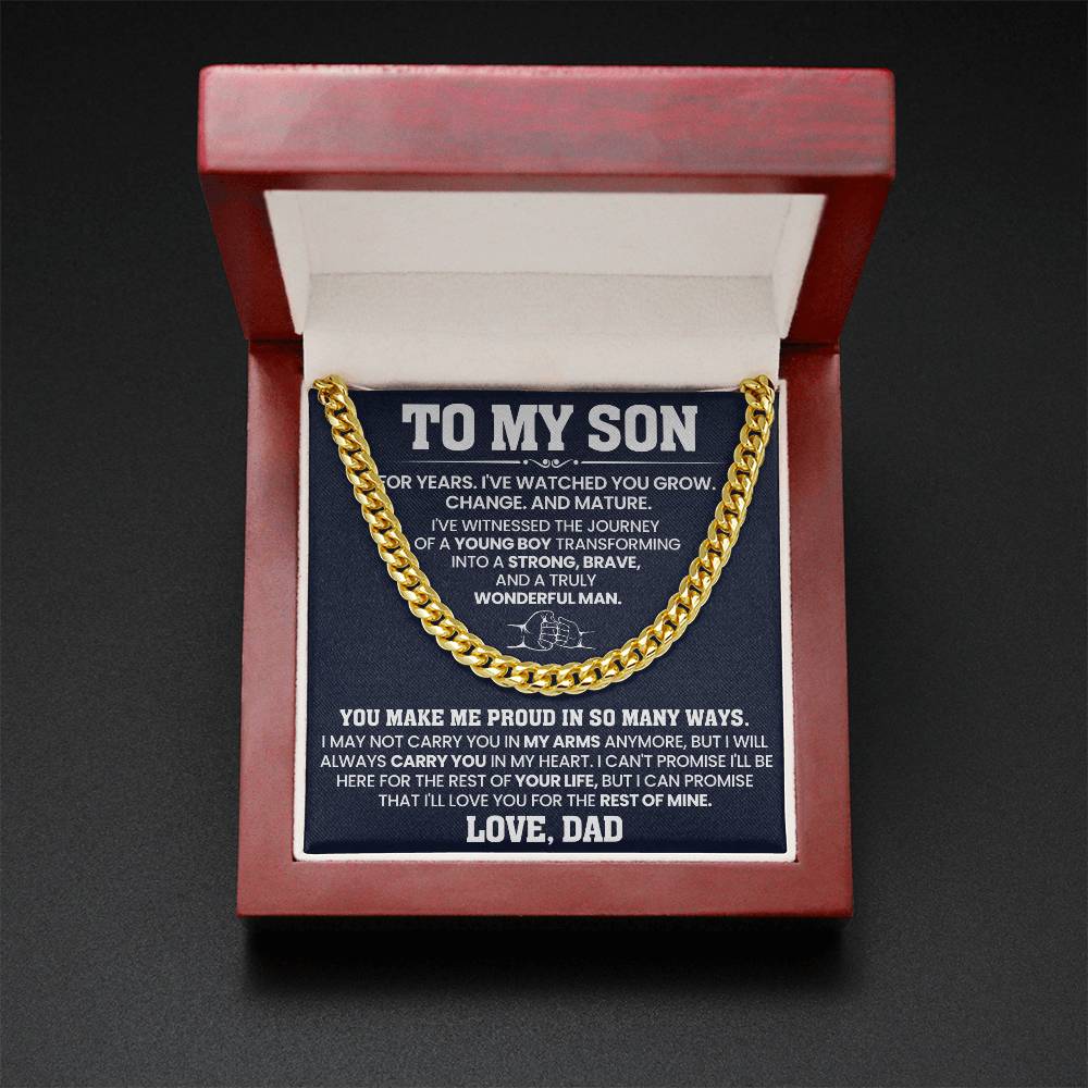 To My Son, Proud of You - Cuban Link Chain