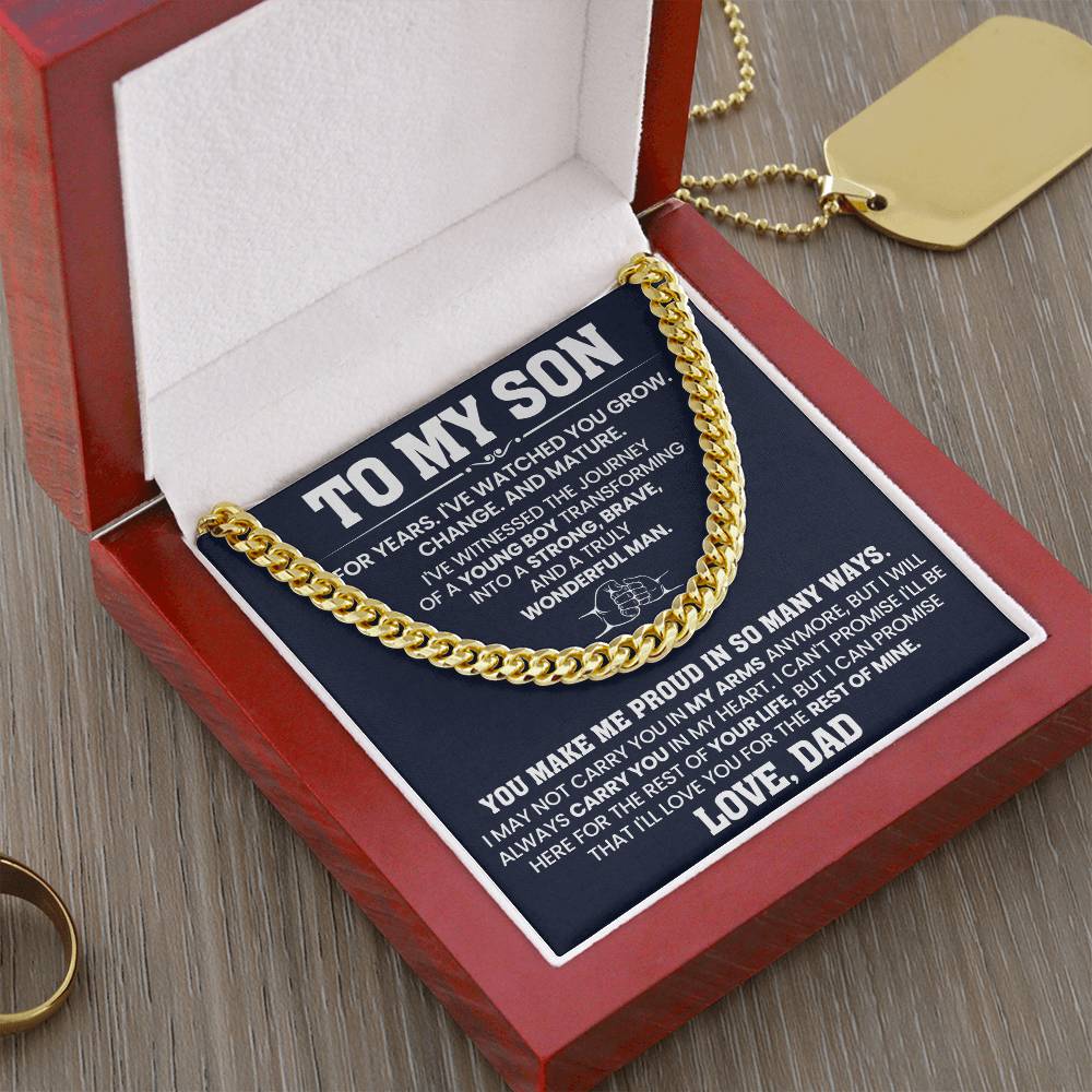 To My Son, Proud of You - Cuban Link Chain