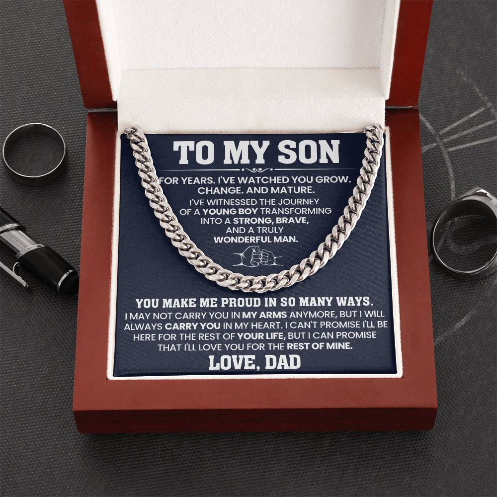 To My Son, Proud of You - Cuban Link Chain