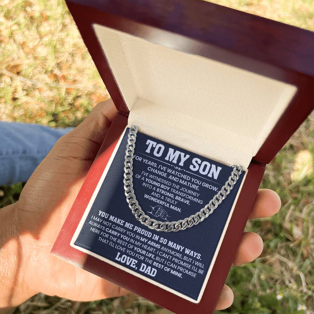 To My Son, Proud of You - Cuban Link Chain