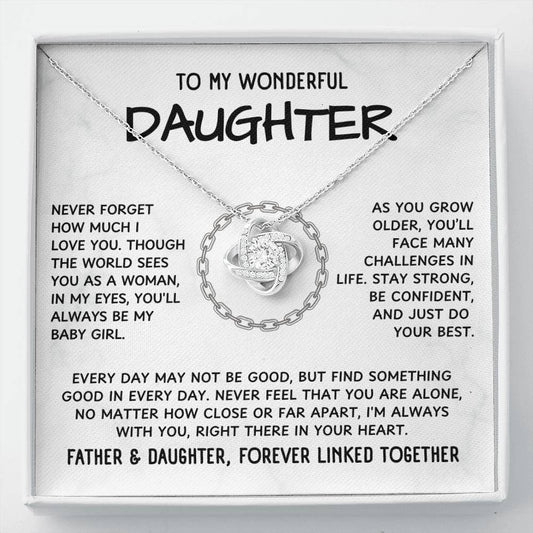 Father & Daughter, Forever Linked - Love Knot Necklace