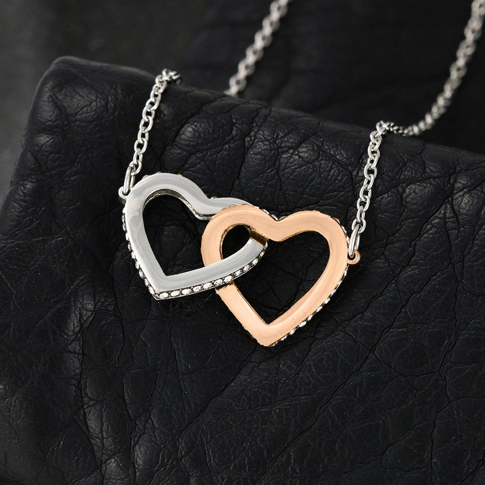 To My Wonderful Granddaughter, A Promise of Love in Interlocking Hearts Necklace