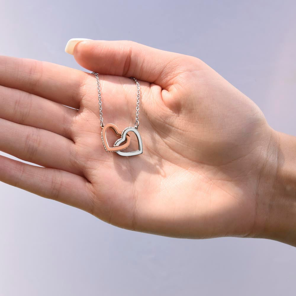 To My Wonderful Granddaughter, A Promise of Love in Interlocking Hearts Necklace