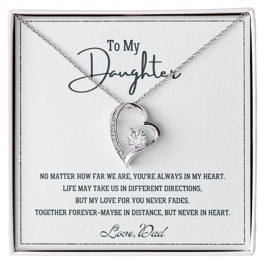 To My Daughter, Always in My Heart - Forever Love Necklace