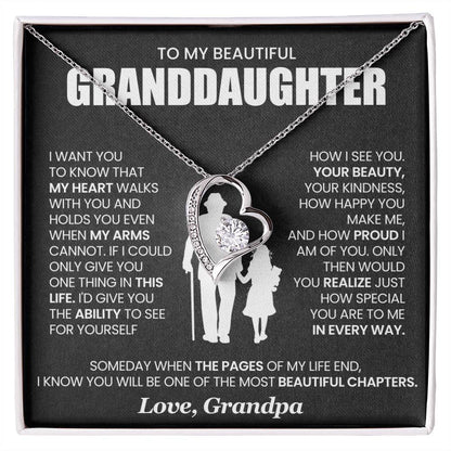 To My Beautiful Granddaughter, Beautiful Chapter - Forever Love Necklace