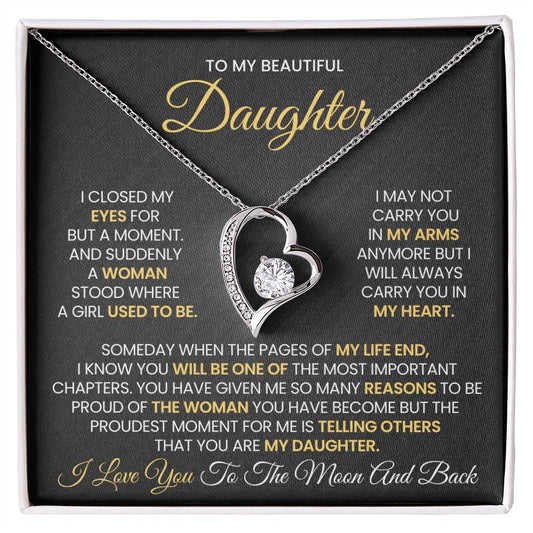 To My Beautiful Daughter, A Woman Emerges - Forever Love Necklace