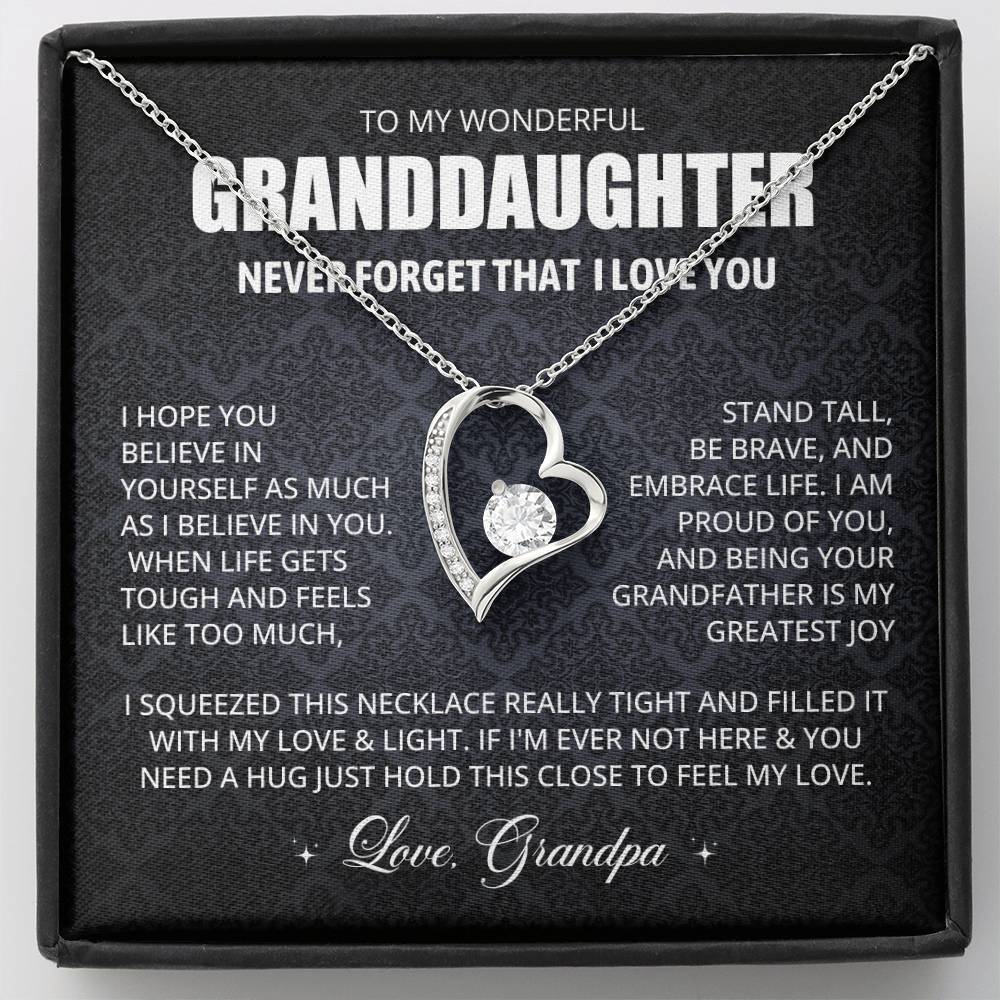 To My Granddaughter, My Love, Always With You Necklace