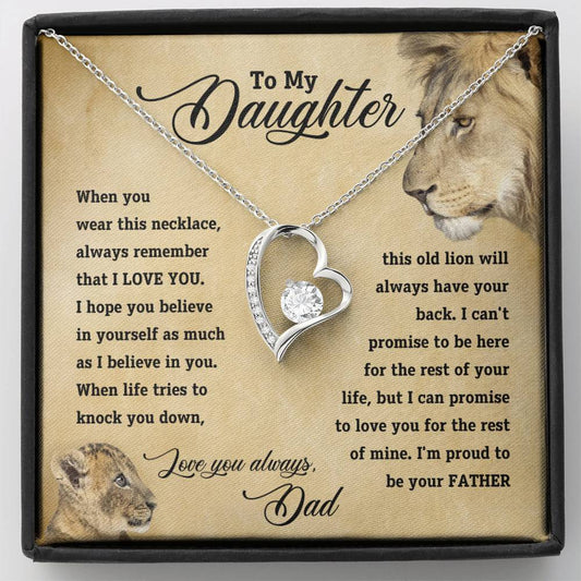 To My Daughter, Always Remember I Love You - Forever Love Necklace