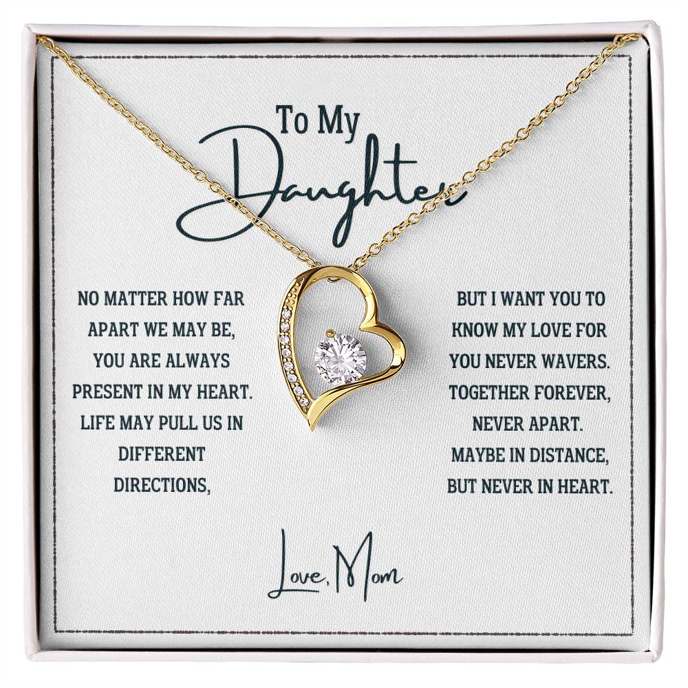 To My Daughter, My Love Never Wavers - Forever Love Necklace