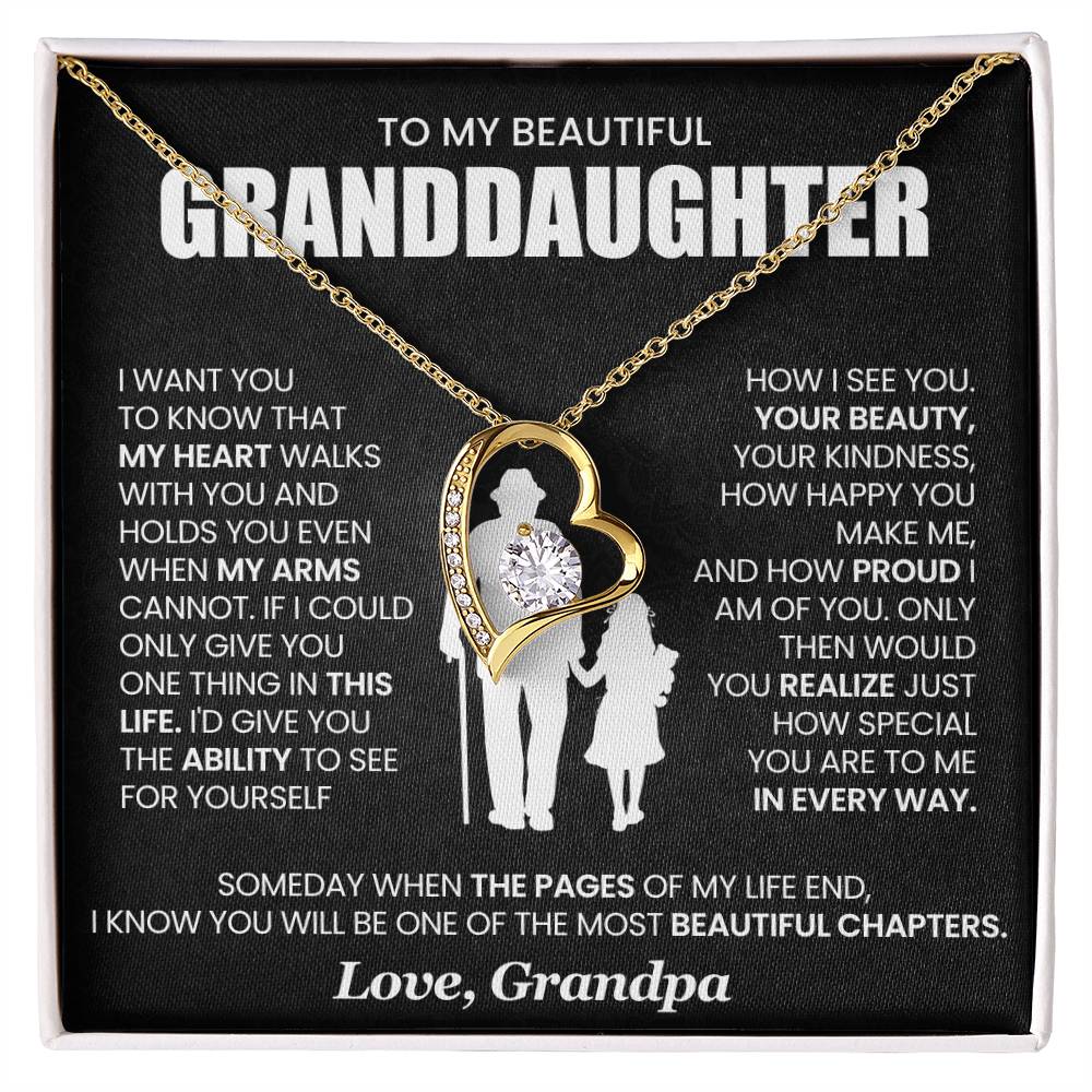 To My Beautiful Granddaughter, Beautiful Chapter - Forever Love Necklace