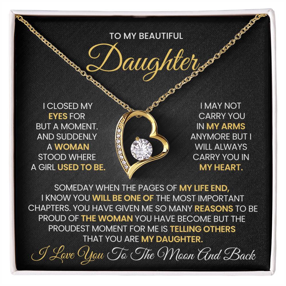 To My Beautiful Daughter, A Woman Emerges - Forever Love Necklace