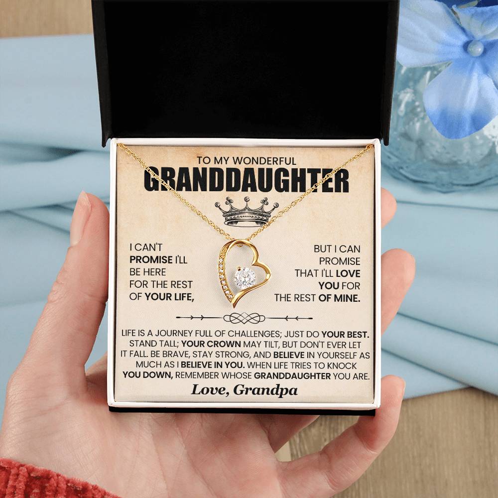 To My Wonderful Granddaughter, Promise of Love Necklace