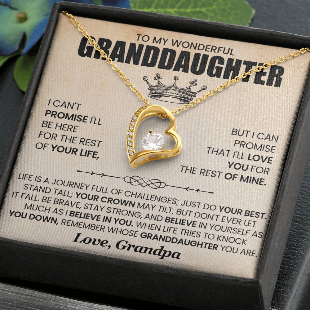 To My Wonderful Granddaughter, Promise of Love Necklace