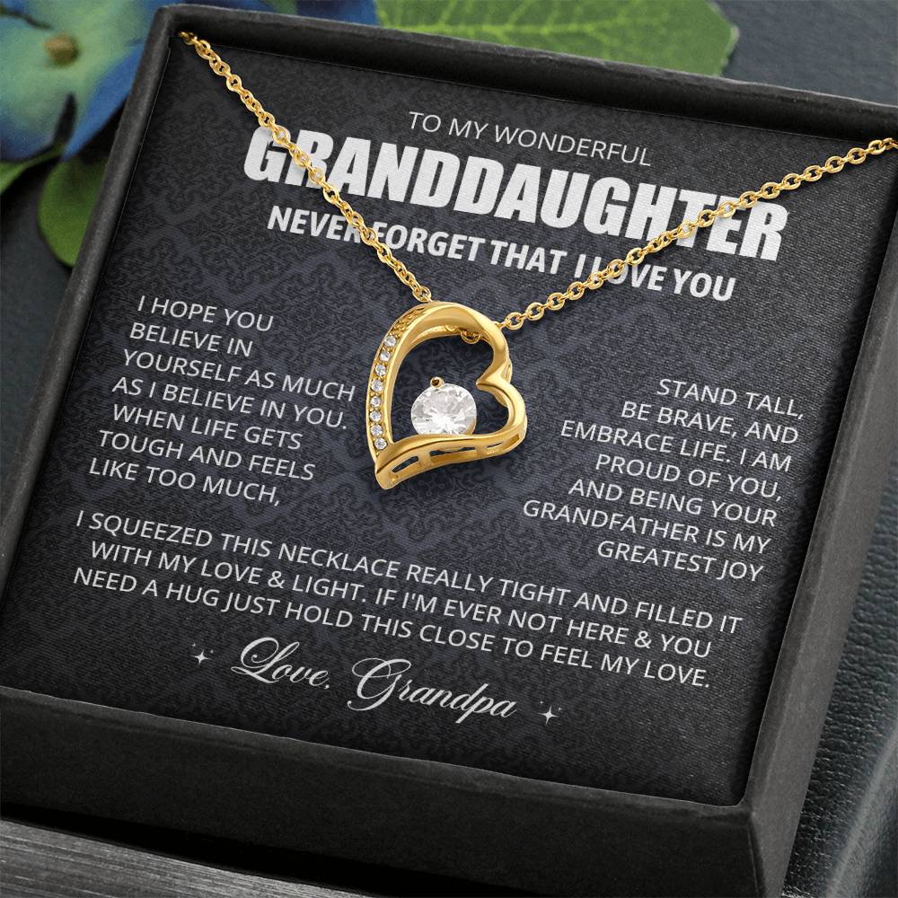 To My Granddaughter, My Love, Always With You Necklace