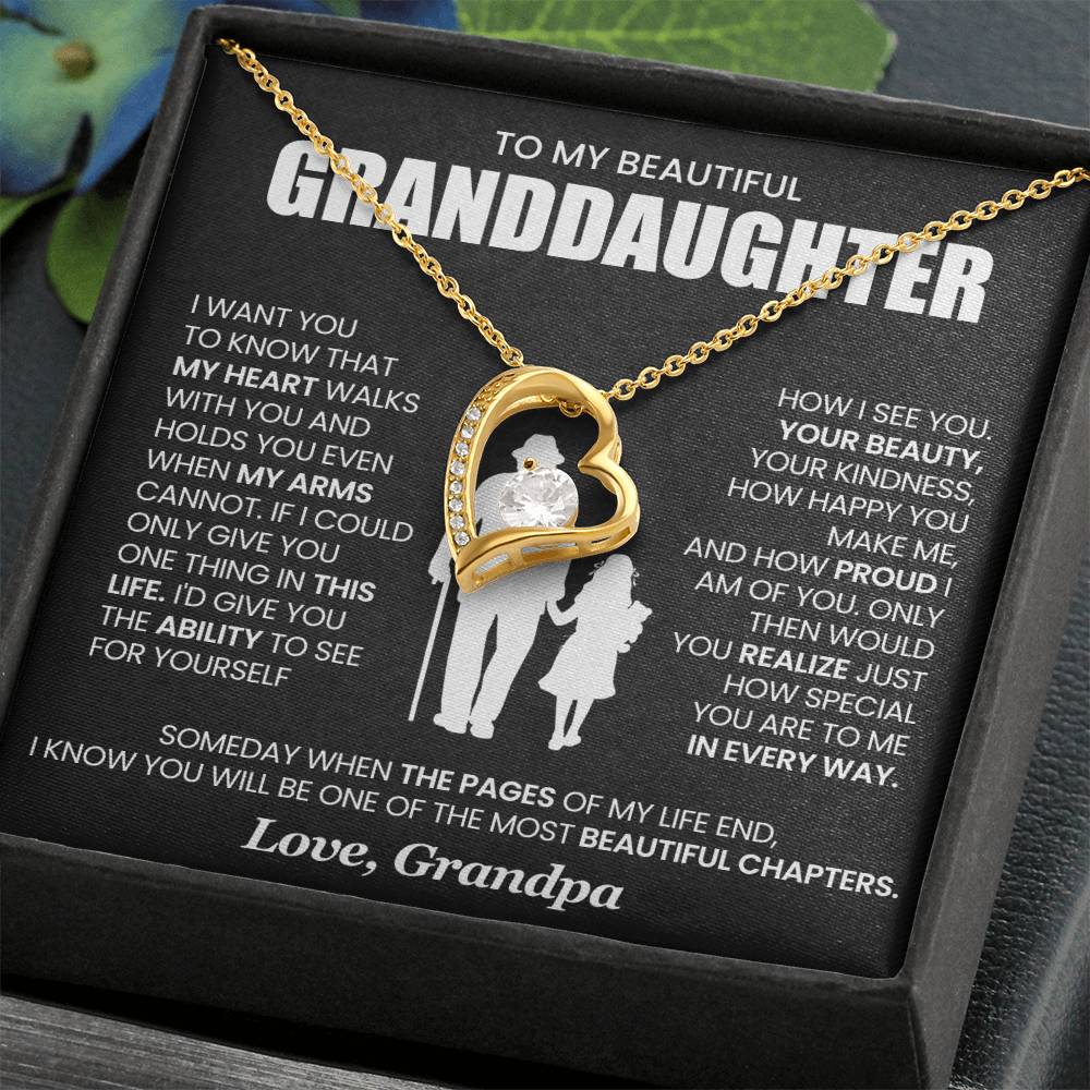 To My Beautiful Granddaughter, Beautiful Chapter - Forever Love Necklace