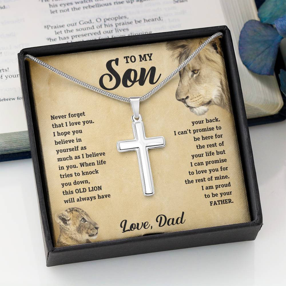 To My Son, Always Have Your Back - Artisan Cross Necklace