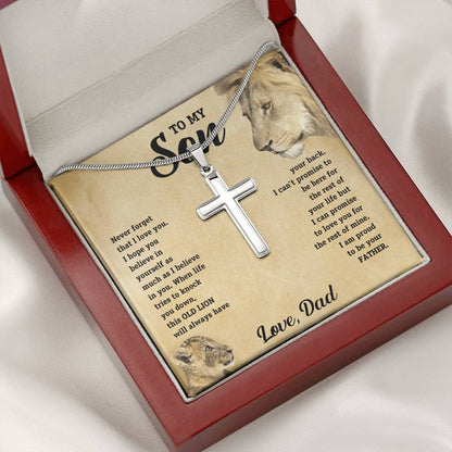 To My Son, Always Have Your Back - Artisan Cross Necklace